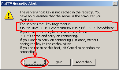 accepting the ssh server key